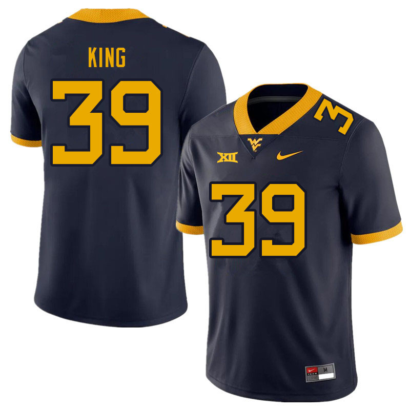 NCAA Men's Danny King West Virginia Mountaineers Navy #39 Nike Stitched Football College Authentic Jersey IH23G41JO